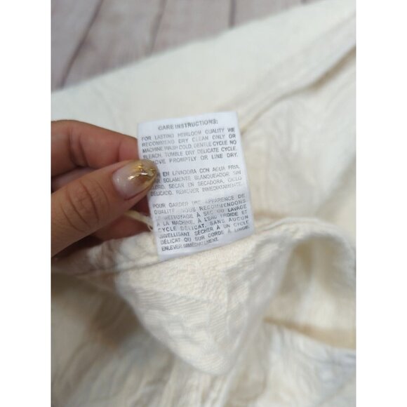 Columbine Cody Pillow Shams x2 Cream White Standard Portugal Embroidered 21X27 - Picture 8 of 8